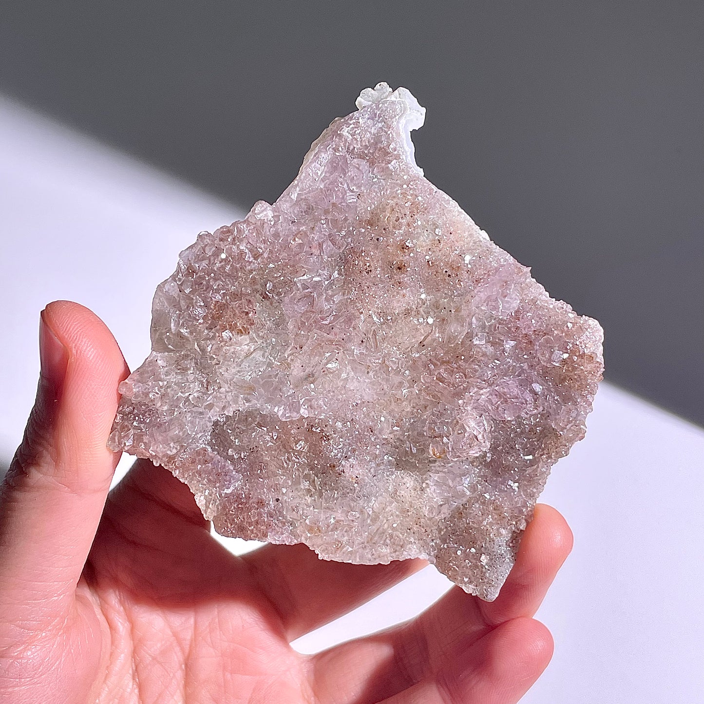 A140◇1点物◇瑪瑙とアメジスト共生◇72×74×14mm◇天然石・鉱物・パワーストーン