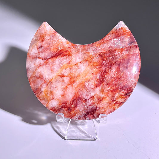 B300◇1点物◇レッドヘマタイトクォーツ ムーン◇101×67×21mm◇天然石・鉱物・パワーストーン