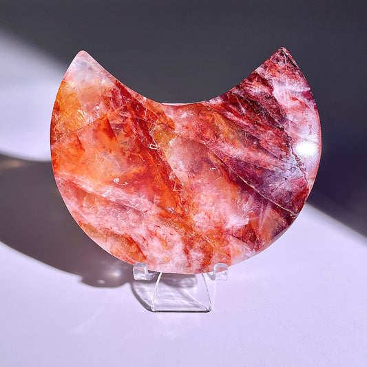 B301◇1点物◇レッドヘマタイトクォーツ ムーン◇128×81×23mm◇天然石・鉱物・パワーストーン