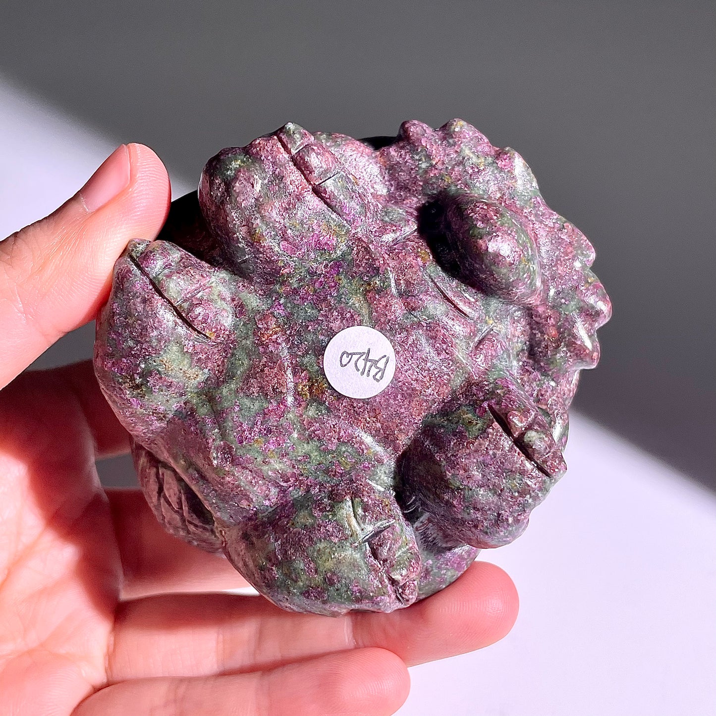 B420◇1点物◇ルビーインゾイサイト 竜亀◇81×70×50mm◇天然石・鉱物・パワーストーン