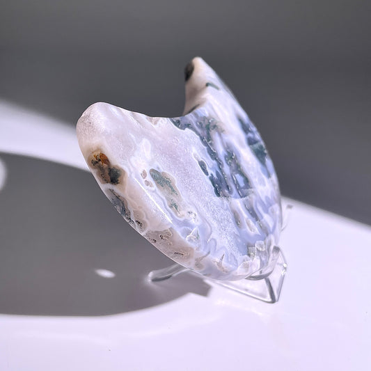 B426◇1点物◇モスアゲート ムーン◇120×66×19mm◇天然石・鉱物・パワーストーン