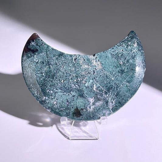 B427◇1点物◇モスアゲート ムーン◇121×63×18mm◇天然石・鉱物・パワーストーン
