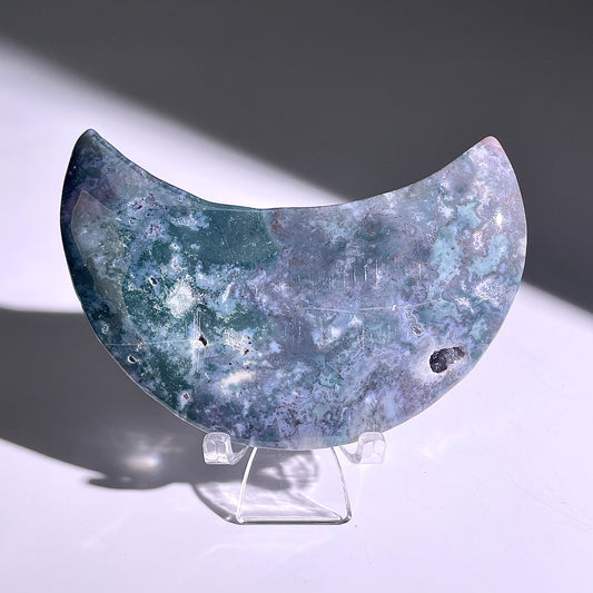 B432◇1点物◇モスアゲート ムーン◇112×58×21mm◇天然石・鉱物・パワーストーン