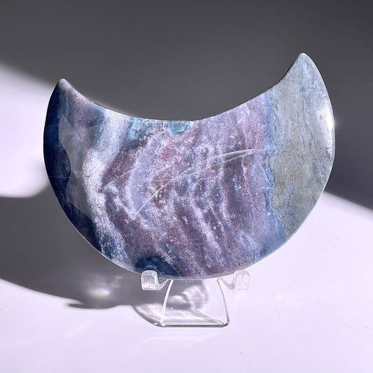 B434◇1点物◇モスアゲート ムーン◇122×66×22mm◇天然石・鉱物・パワーストーン