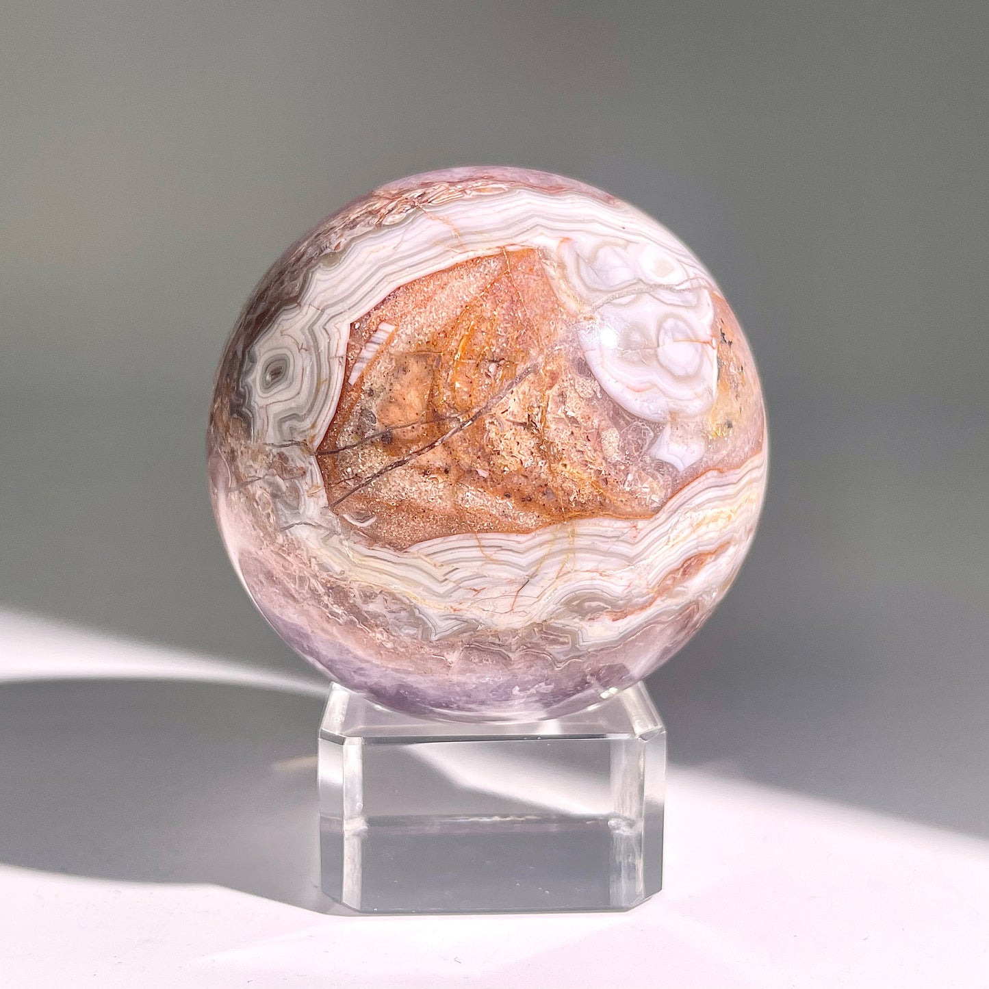 B479◇1点物◇アメジストのアゲート ボール◇58×58×58mm◇天然石・鉱物・パワーストーン