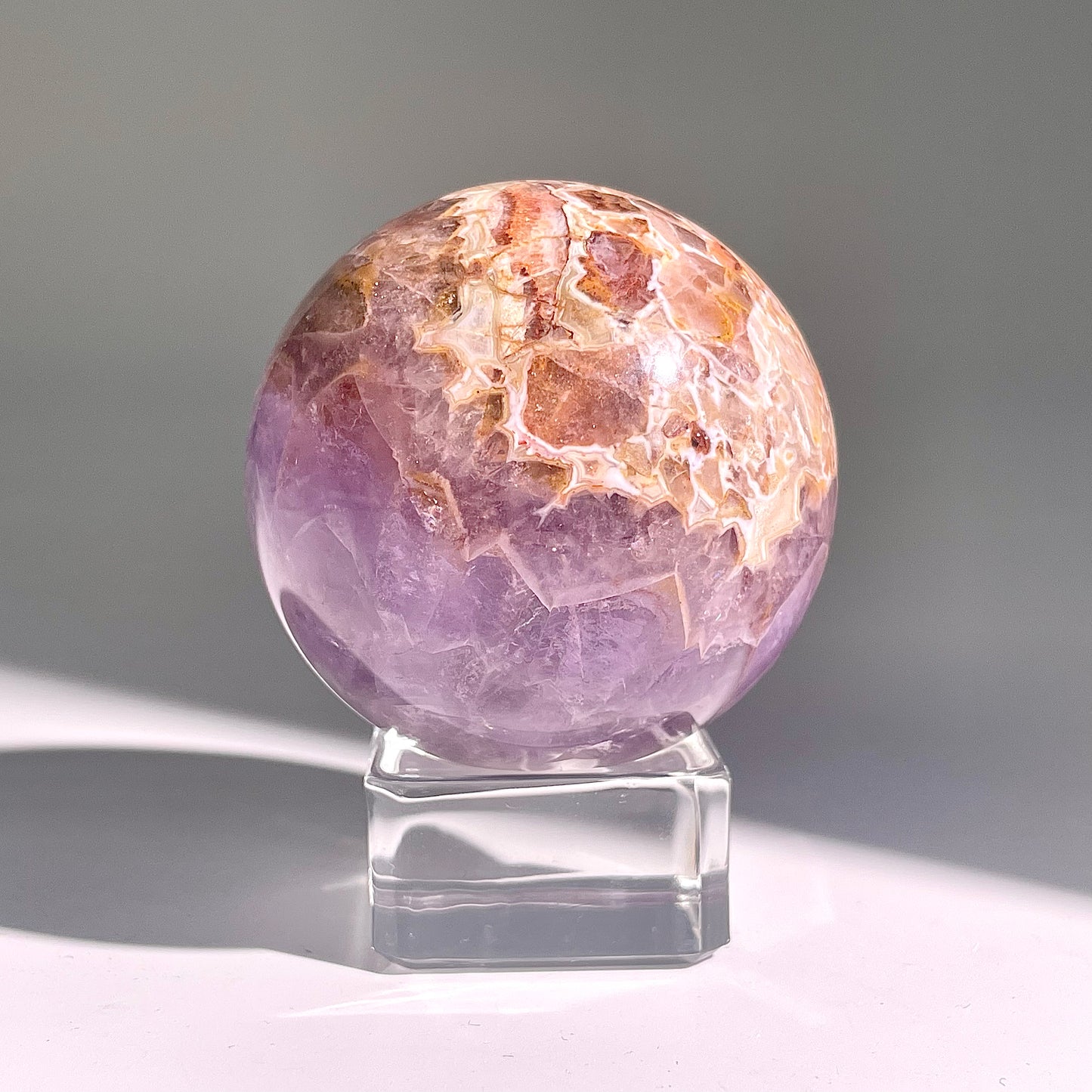 B481◇1点物◇アメジストのアゲート ボール◇51×51×51mm◇天然石・鉱物・パワーストーン