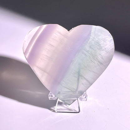 B86◇１点物◇フローライト ハート◇56×66×23mm天然石・鉱物・パワーストーン