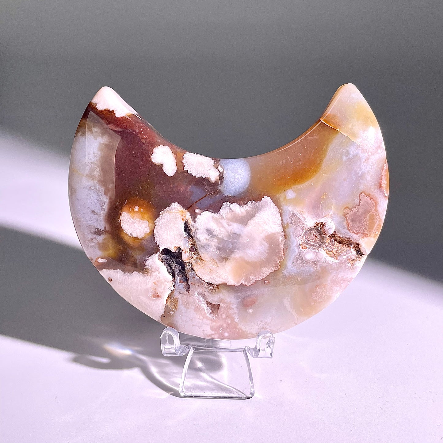 B97◇１点物◇瑪瑙 ムーン◇83×48×23mm天然石・鉱物・パワーストーン