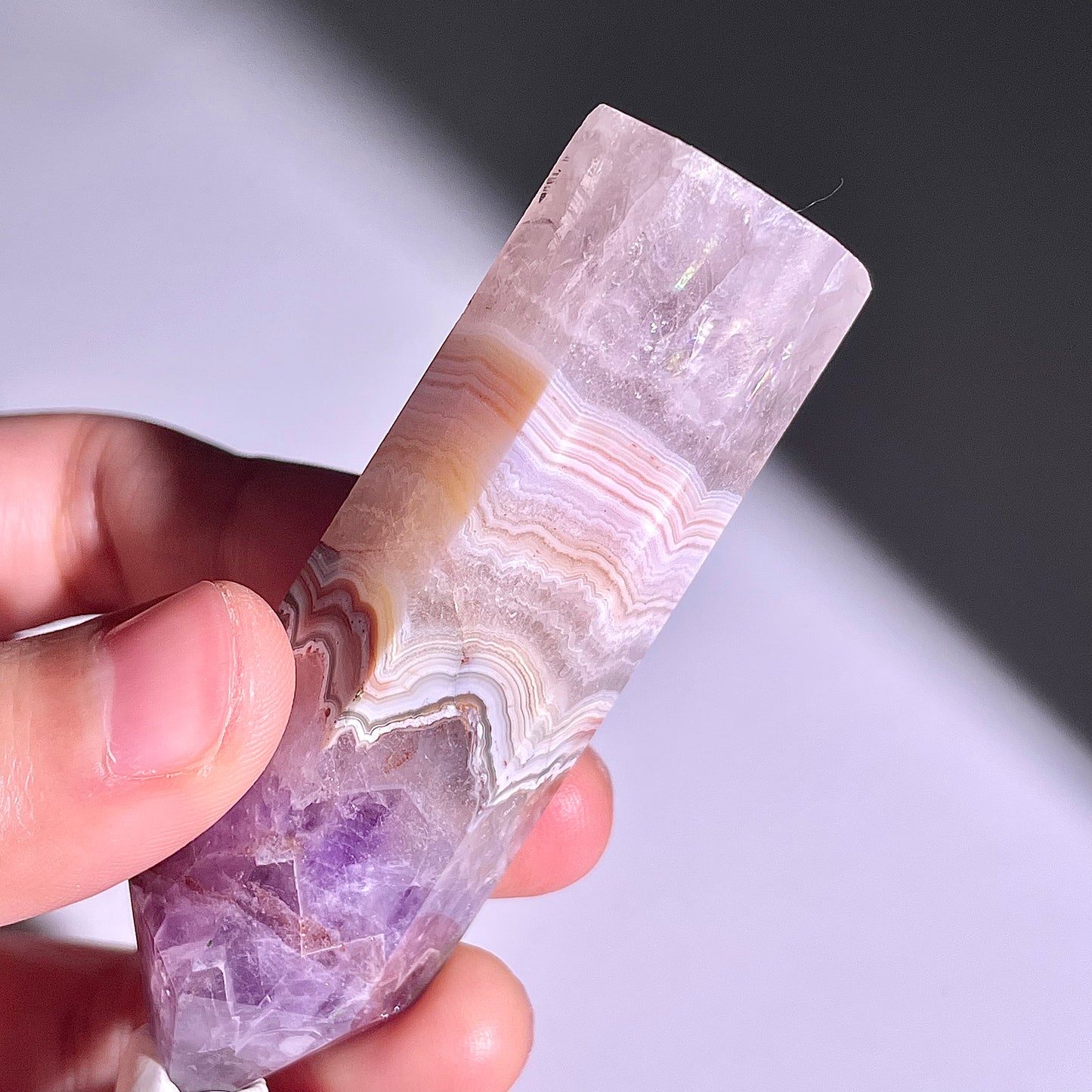 B290◇１点物◇夢幻の紫瑪瑙  ピラー◇76×23×17mm◇天然石・鉱物・パワーストーン