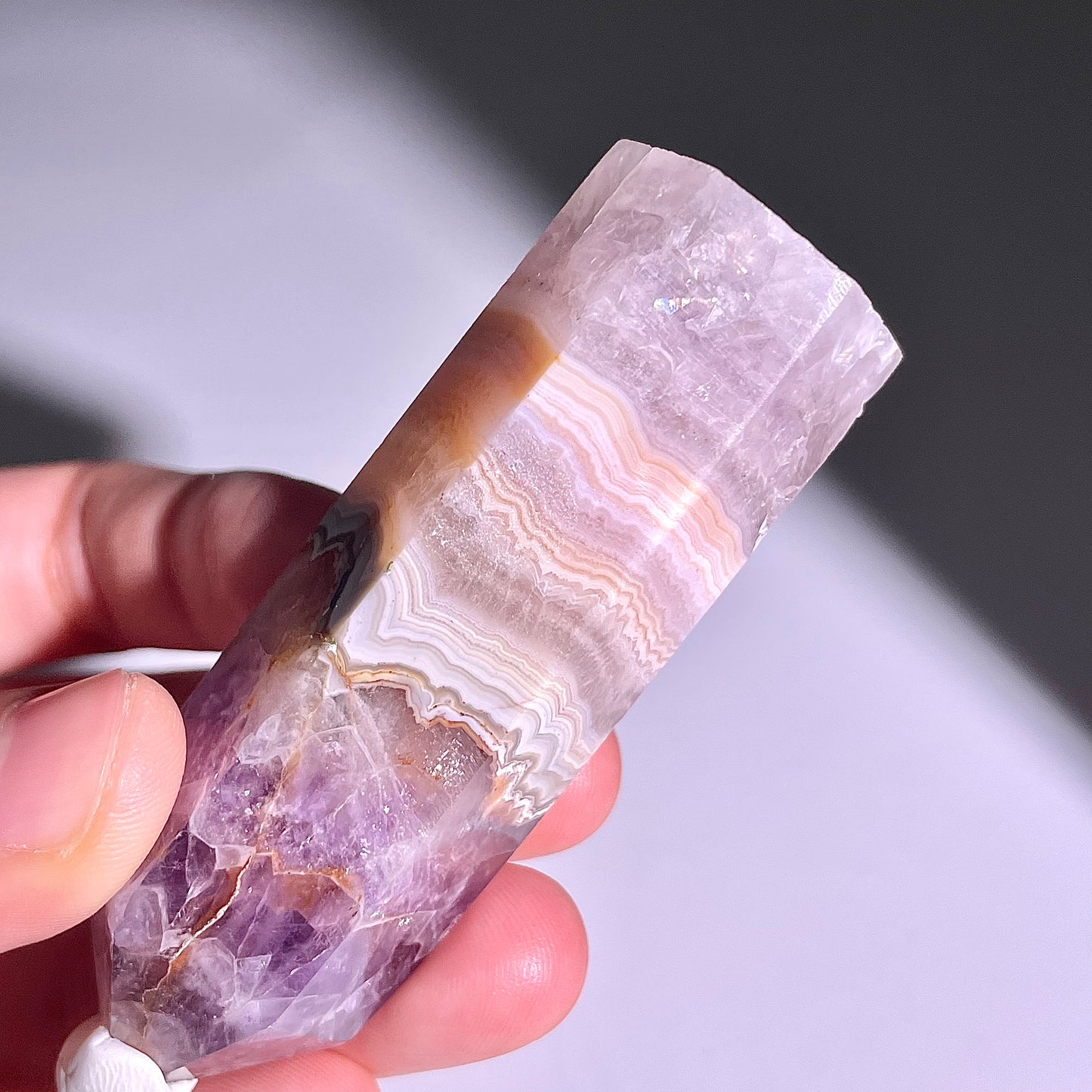 B291◇１点物◇夢幻の紫瑪瑙  ピラー◇77×19×21mm◇天然石・鉱物・パワーストーン