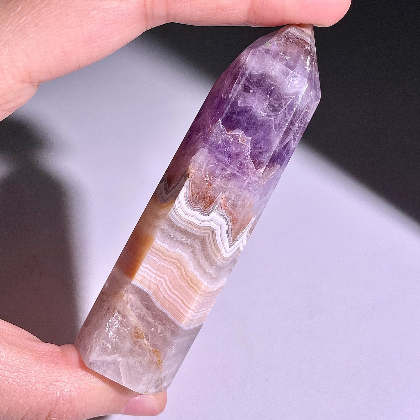 B294◇１点物◇夢幻の紫瑪瑙  ピラー◇85×24×20mm◇天然石・鉱物・パワーストーン