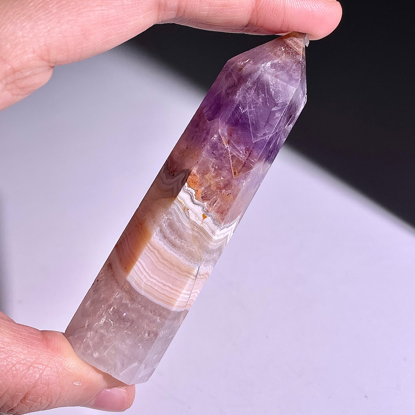 B298◇１点物◇夢幻の紫瑪瑙  ピラー◇86×20×22mm◇天然石・鉱物・パワーストーン