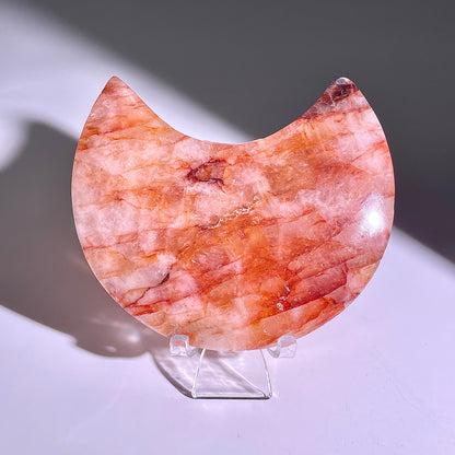 B299◇レッドヘマタイトクォーツ ムーン◇116×73×21mm◇天然石・鉱物・パワーストーン