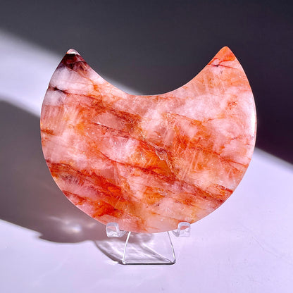 B299◇レッドヘマタイトクォーツ ムーン◇116×73×21mm◇天然石・鉱物・パワーストーン