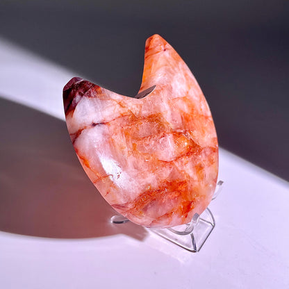 B299◇レッドヘマタイトクォーツ ムーン◇116×73×21mm◇天然石・鉱物・パワーストーン