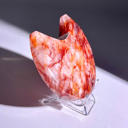 B300◇１点物◇レッドヘマタイトクォーツ ムーン◇101×67×21mm◇天然石・鉱物・パワーストーン