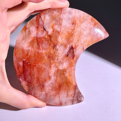 B300◇１点物◇レッドヘマタイトクォーツ ムーン◇101×67×21mm◇天然石・鉱物・パワーストーン