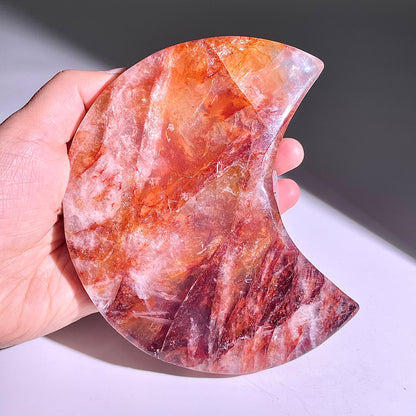 B301◇１点物◇レッドヘマタイトクォーツ ムーン◇128×81×23mm◇天然石・鉱物・パワーストーン