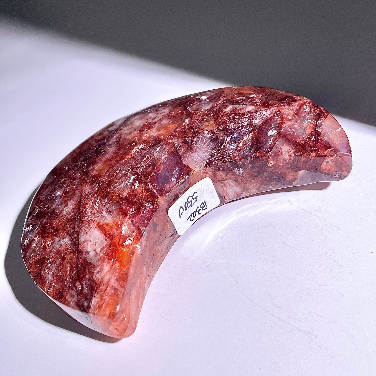 B302◇１点物◇レッドヘマタイトクォーツ ムーン◇130×79×24mm◇天然石・鉱物・パワーストーン