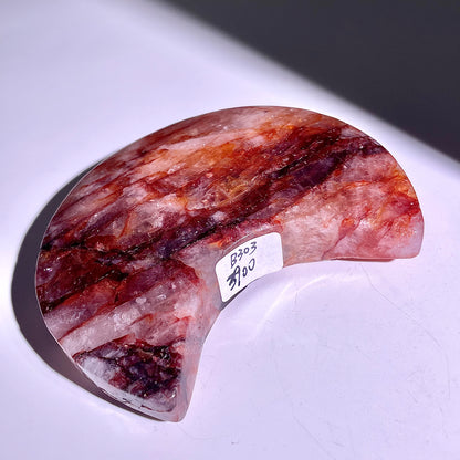 B303◇１点物◇レッドヘマタイトクォーツ ムーン◇113×71×23mm◇天然石・鉱物・パワーストーン