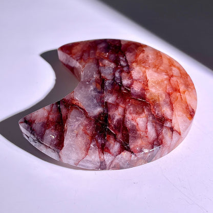 B303◇１点物◇レッドヘマタイトクォーツ ムーン◇113×71×23mm◇天然石・鉱物・パワーストーン