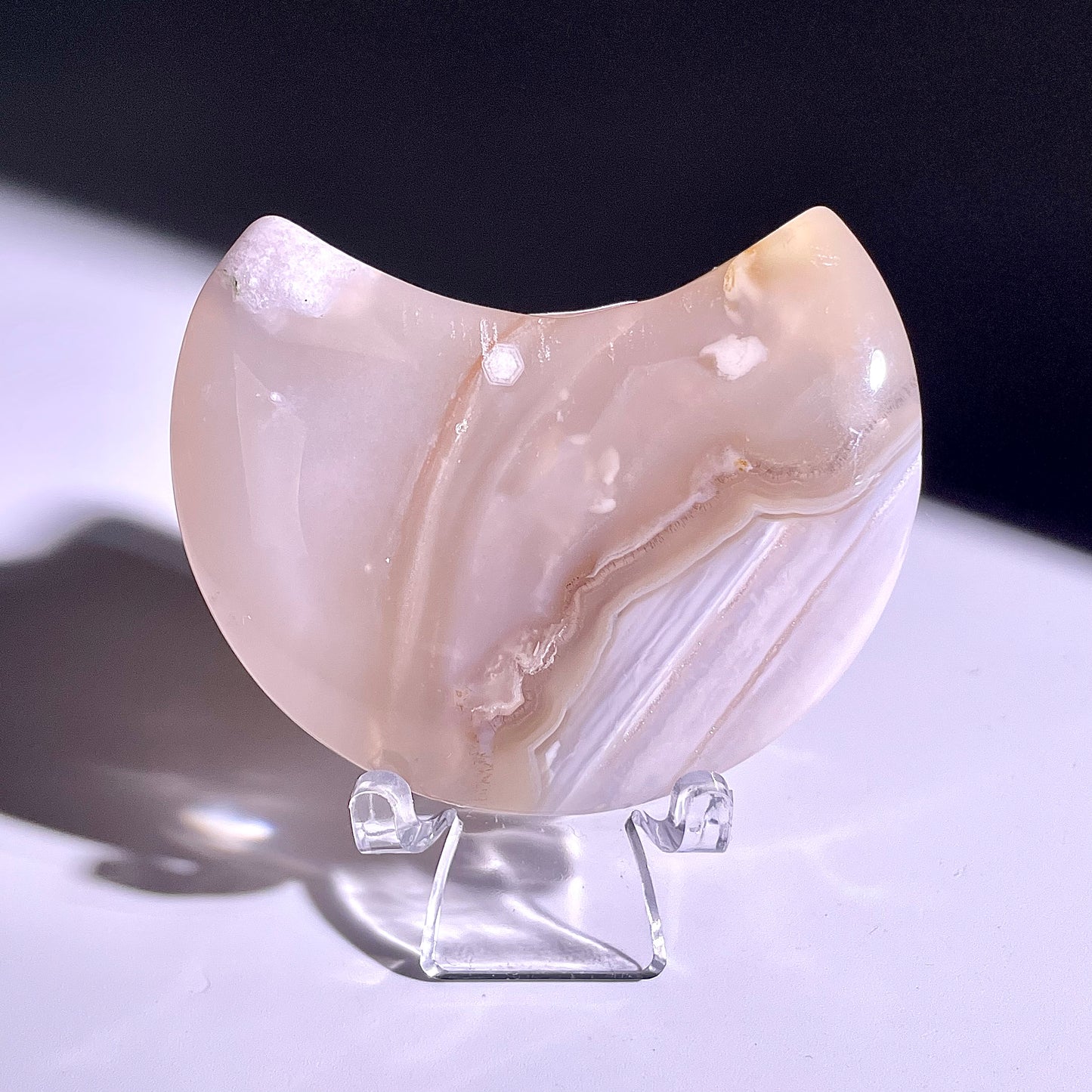 B327◇１点物◇桜瑪瑙 ムーン◇58×39×16mm◇天然石・鉱物・パワーストーン