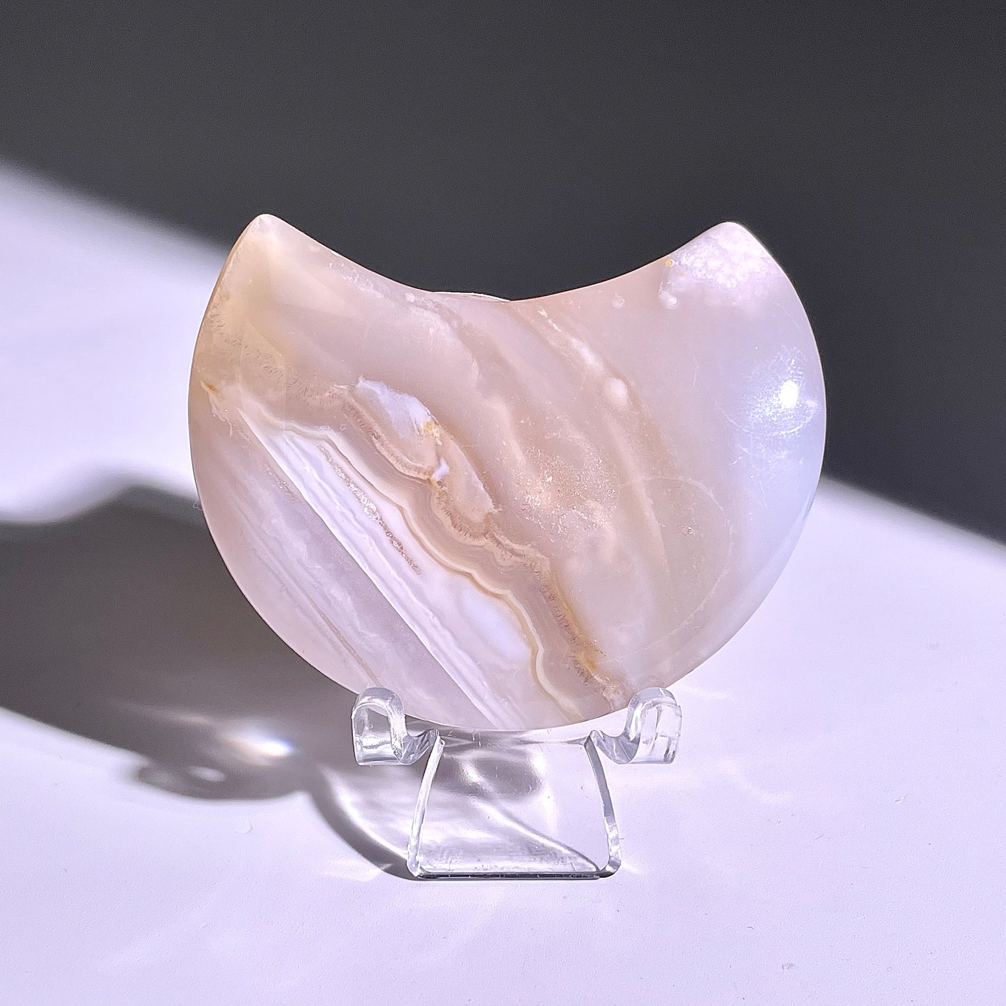 B327◇１点物◇桜瑪瑙 ムーン◇58×39×16mm◇天然石・鉱物・パワーストーン