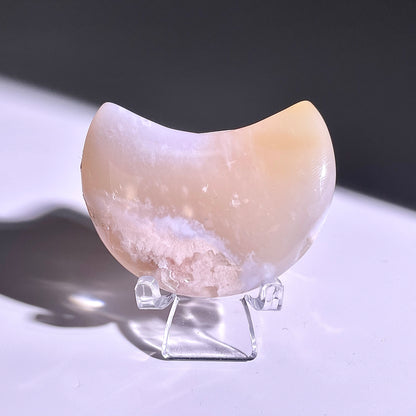 B328◇１点物◇桜瑪瑙 ムーン◇52×33×14mm◇天然石・鉱物・パワーストーン