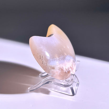 B328◇１点物◇桜瑪瑙 ムーン◇52×33×14mm◇天然石・鉱物・パワーストーン