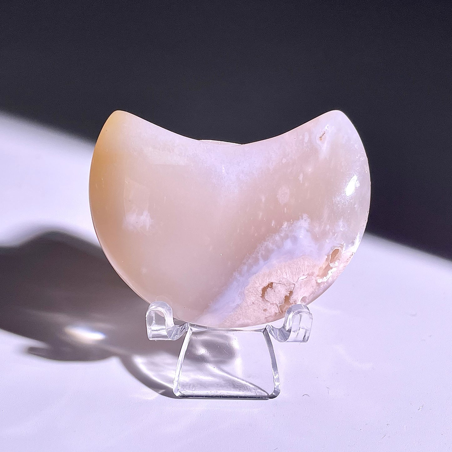 B328◇１点物◇桜瑪瑙 ムーン◇52×33×14mm◇天然石・鉱物・パワーストーン