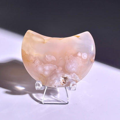 B329◇１点物◇桜瑪瑙 ムーン◇54×36×13mm◇天然石・鉱物・パワーストーン