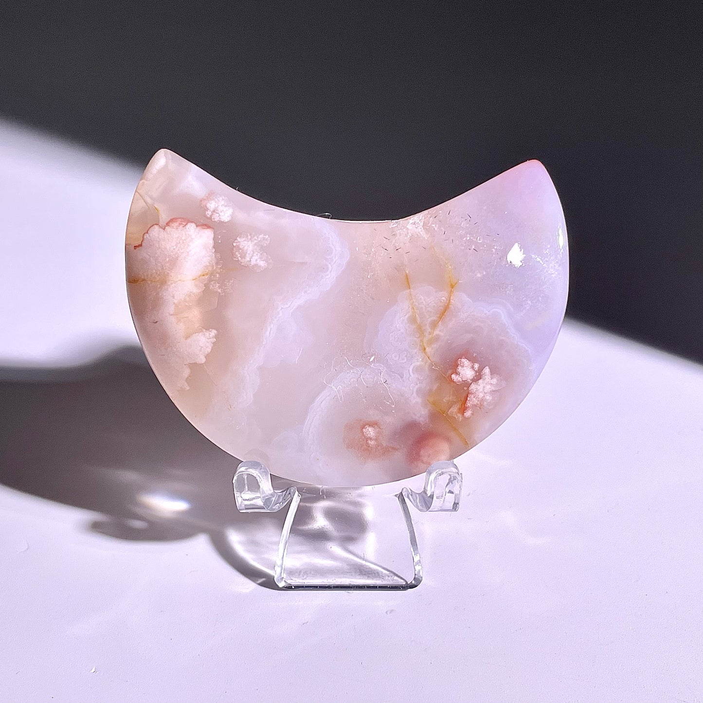 B332◇１点物◇桜瑪瑙 ムーン◇58×34×17mm◇天然石・鉱物・パワーストーン