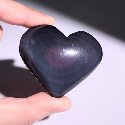 B376◇１点物◇ レインボーオブシディアン ハート◇42×54×21mm◇天然石・鉱物・パワーストーン