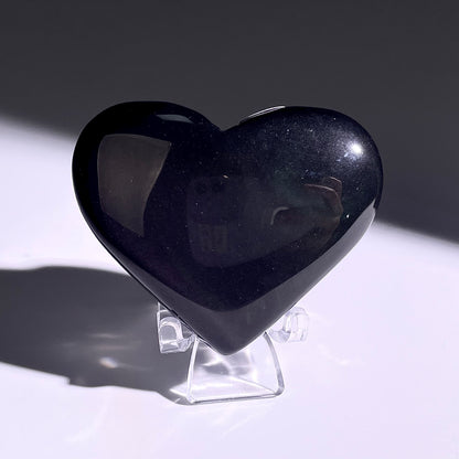 B377◇１点物◇ レインボーオブシディアン ハート◇44×60×23mm◇天然石・鉱物・パワーストーン