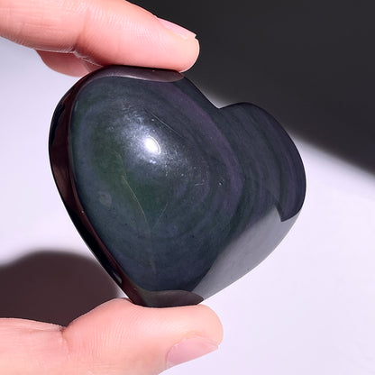 B380◇１点物◇レインボーオブシディアン ハート◇40×51×21mm◇天然石・鉱物・パワーストーン