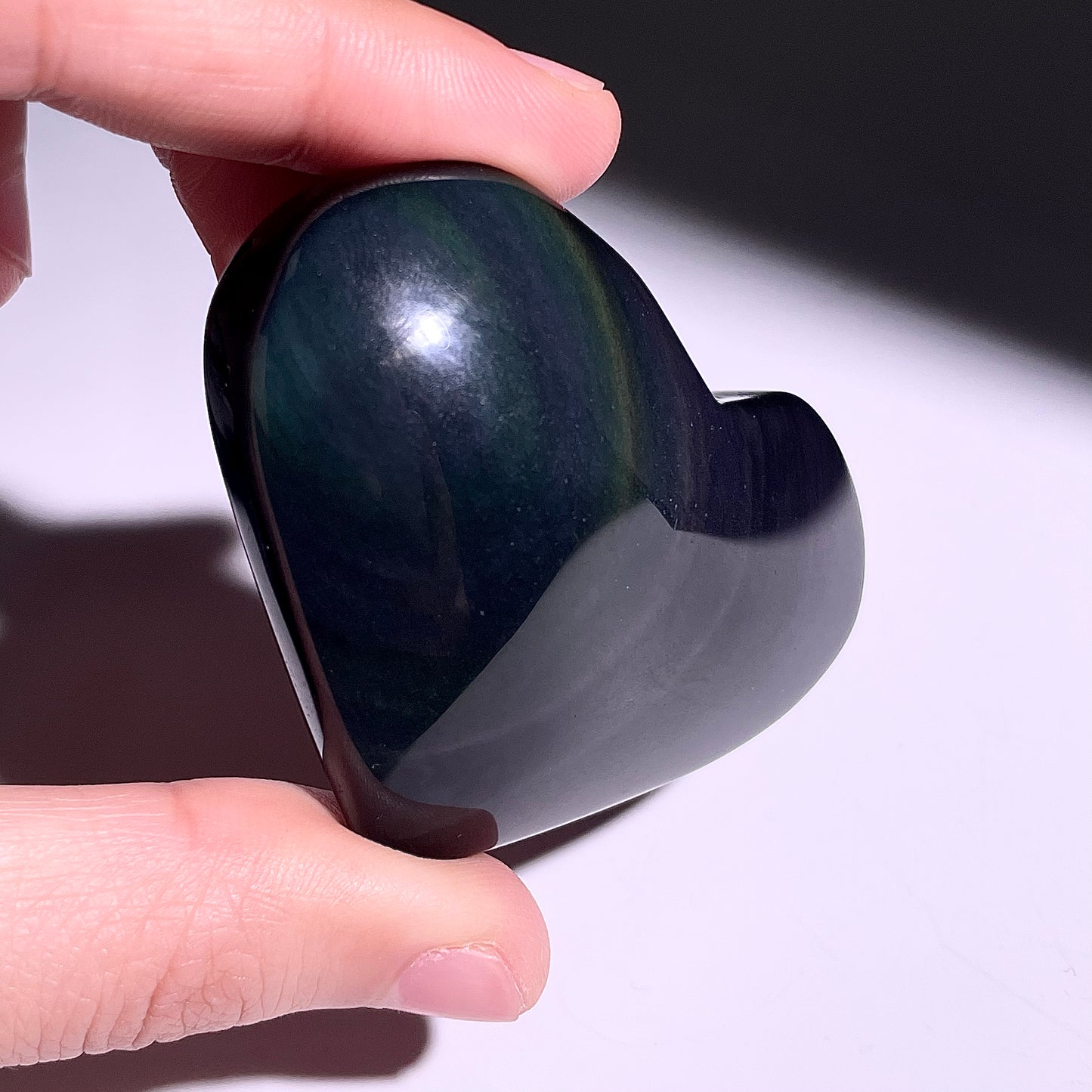 B382◇１点物◇レインボーオブシディアン ハート◇39×57×23mm◇天然石・鉱物・パワーストーン