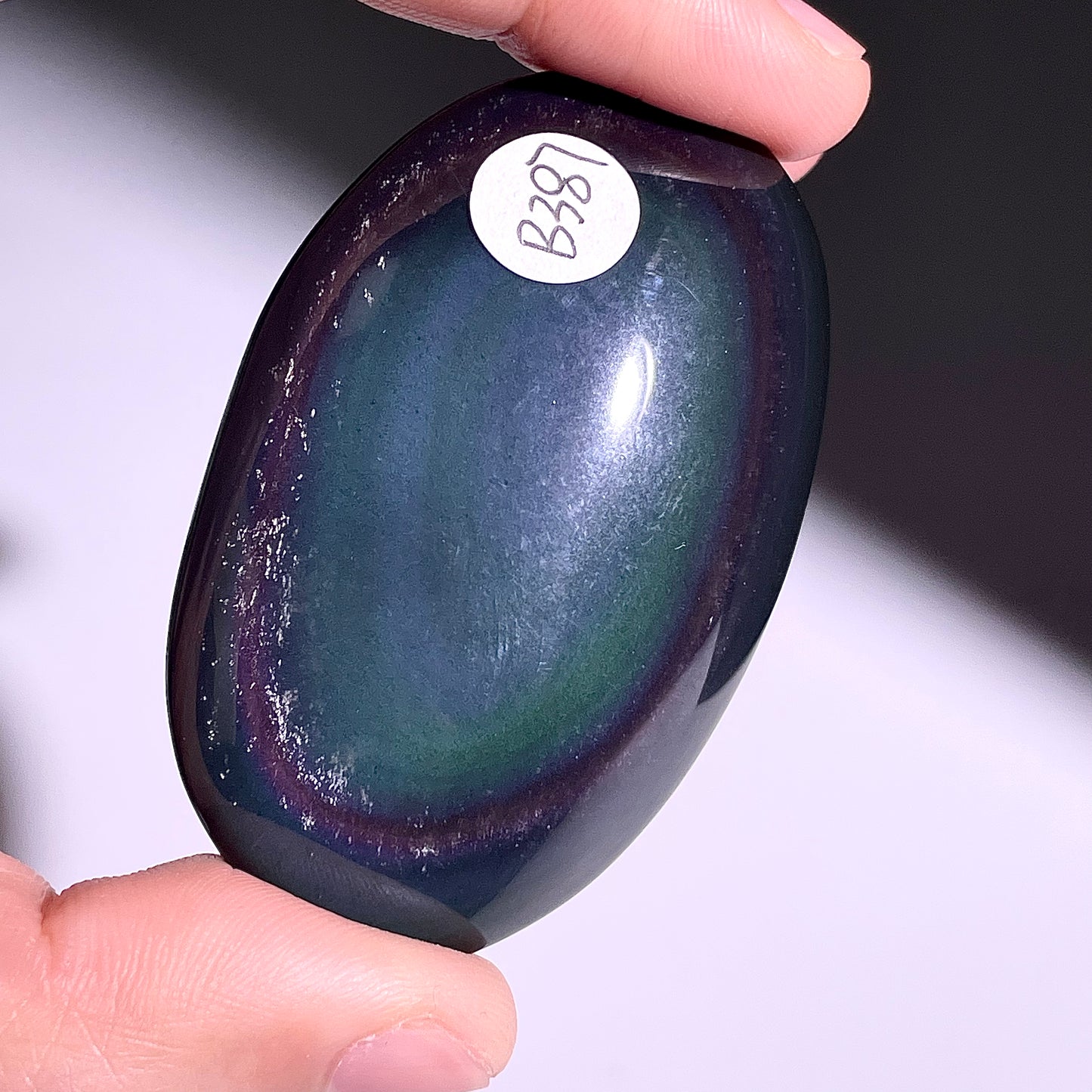 B387◇１点物◇レインボーオブシディアン  パーム◇55×35×15mm◇天然石・鉱物・パワーストーン