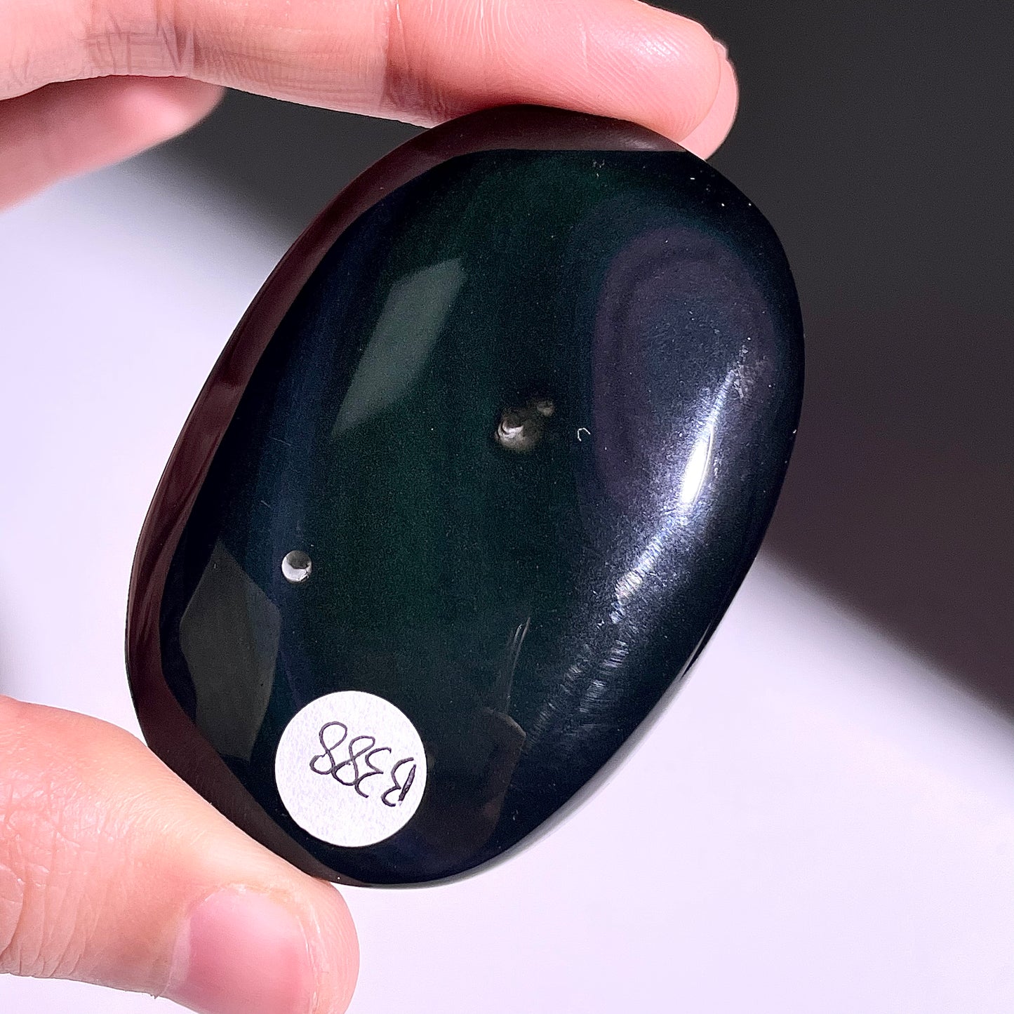 B388◇１点物◇レインボーオブシディアン  パーム◇57×39×18mm◇天然石・鉱物・パワーストーン