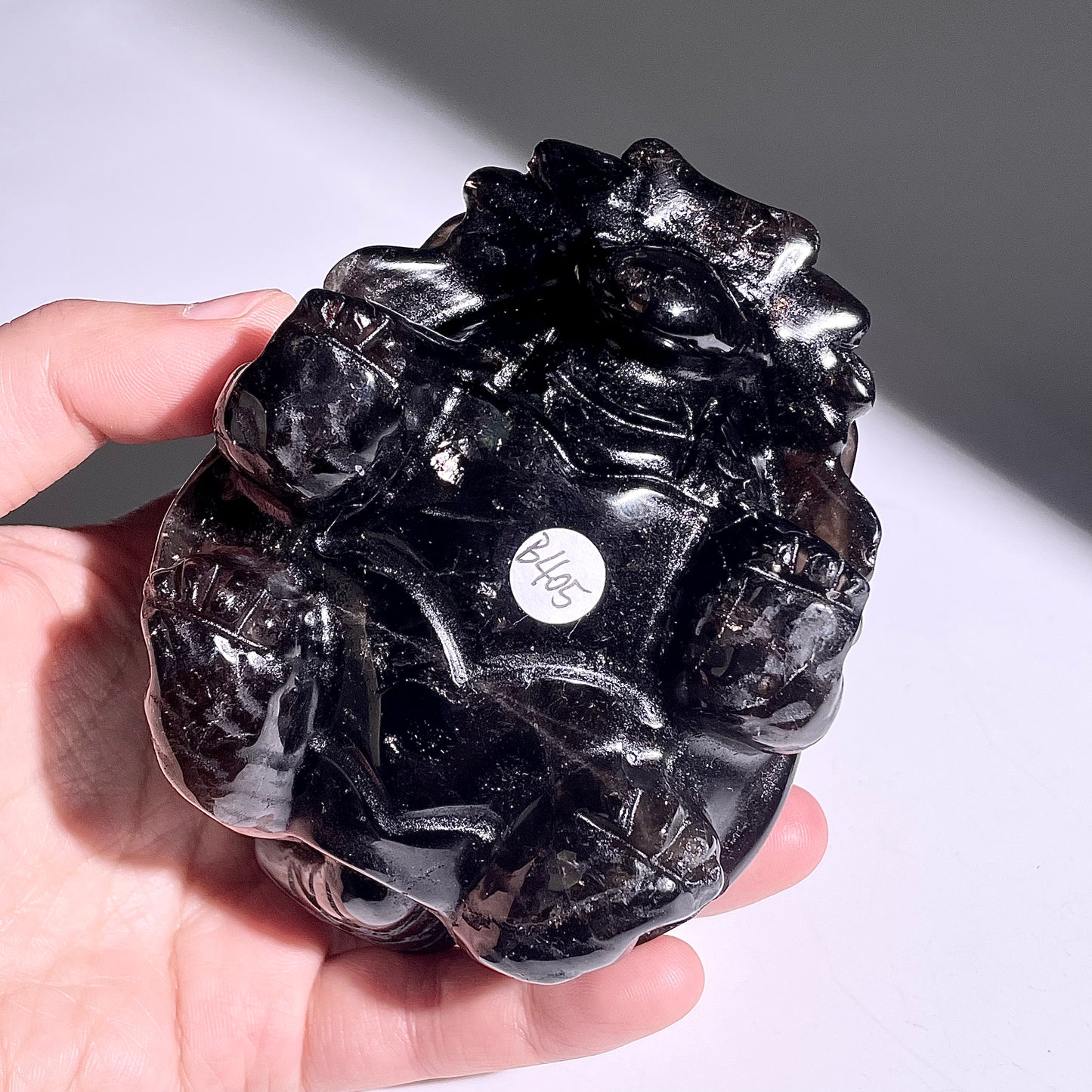 B405◇１点物◇モリオン  竜亀◇100×75×55mm◇天然石・鉱物・パワーストーン