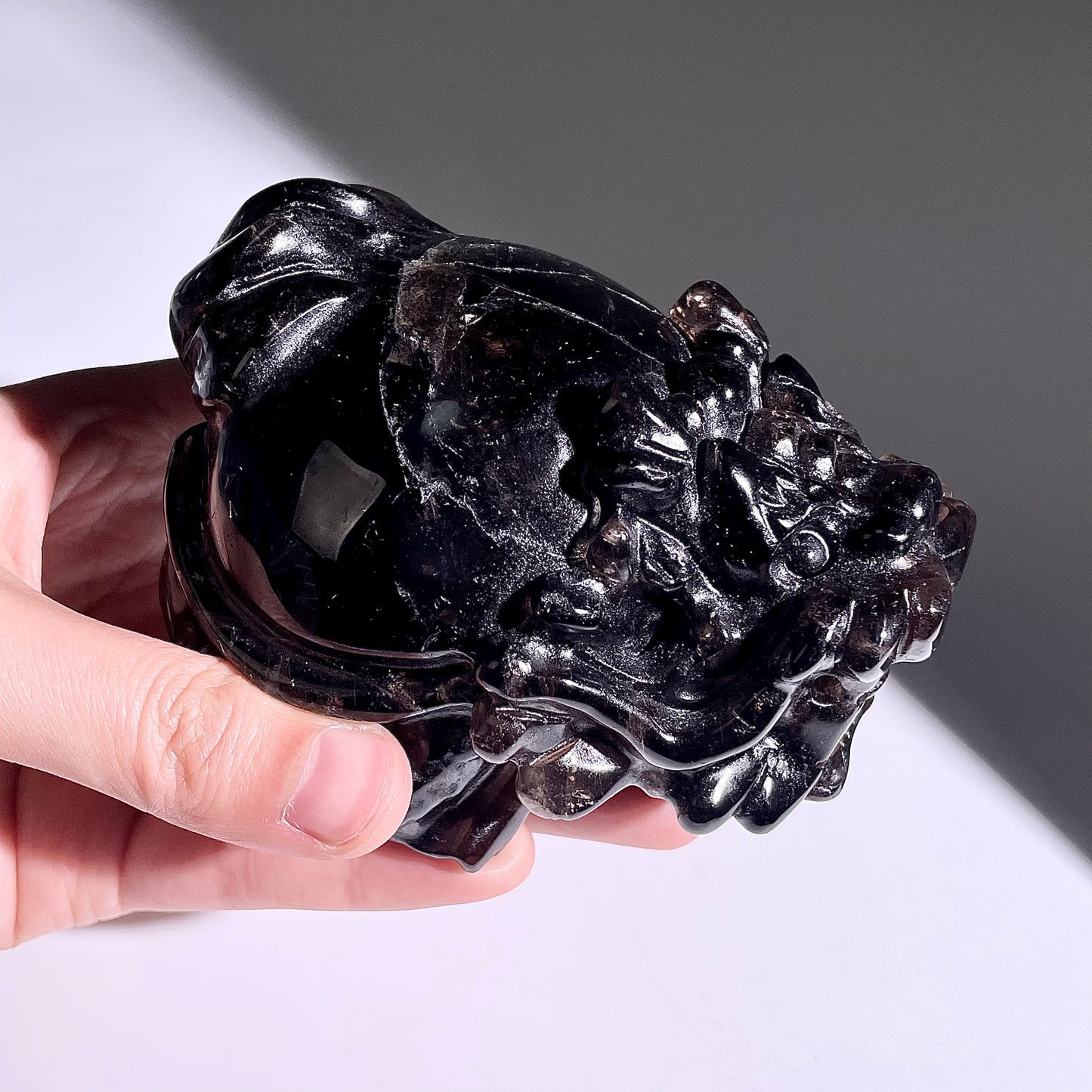 B405◇１点物◇モリオン  竜亀◇100×75×55mm◇天然石・鉱物・パワーストーン