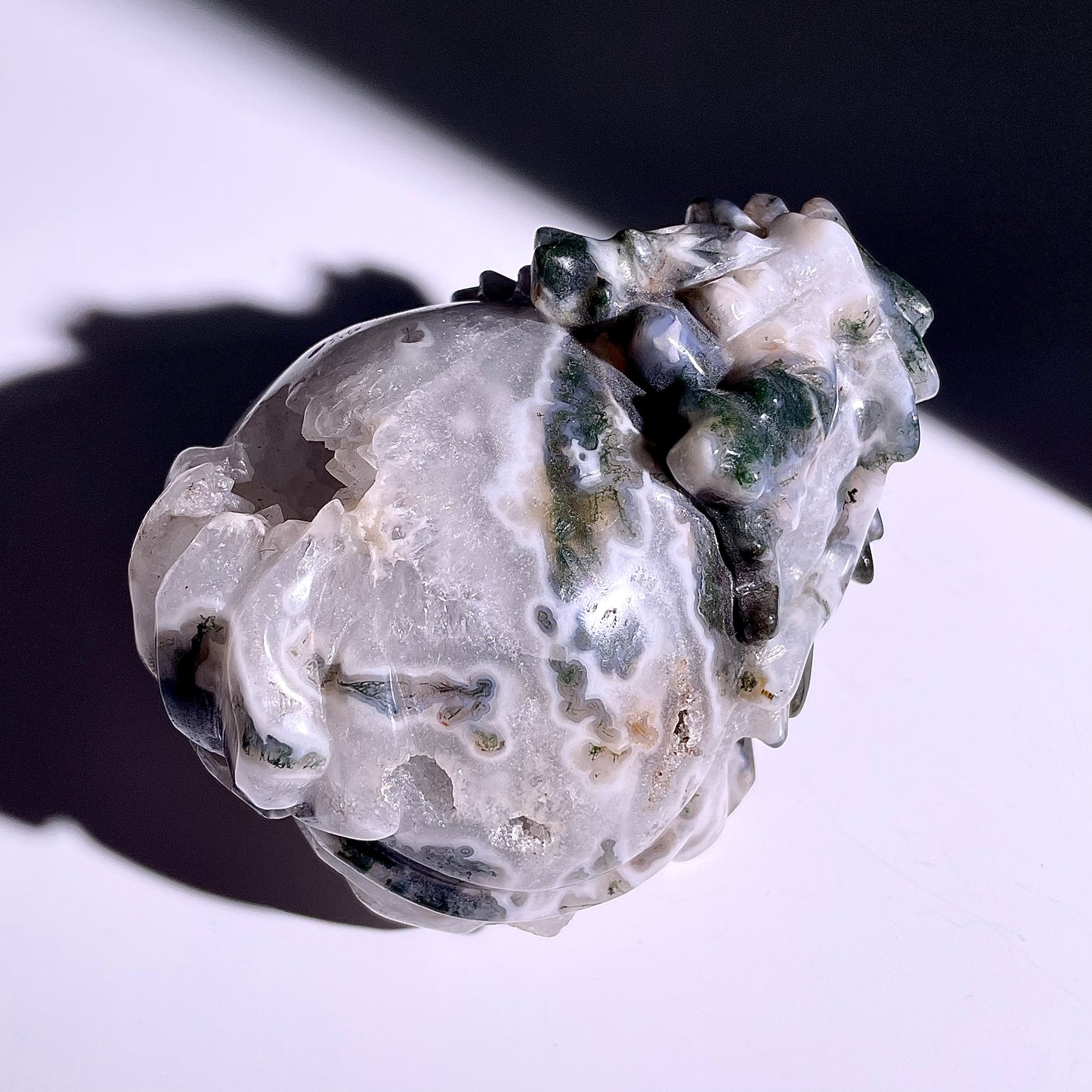 B411◇１点物◇モスアゲート  竜亀◇100×80×72mm◇天然石・鉱物・パワーストーン