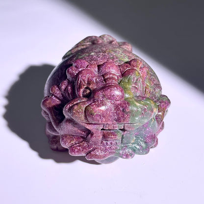 B413◇１点物◇ルビーインゾイサイト  竜亀◇69×63×46mm◇天然石・鉱物・パワーストーン