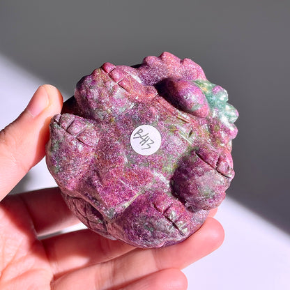 B413◇１点物◇ルビーインゾイサイト  竜亀◇69×63×46mm◇天然石・鉱物・パワーストーン