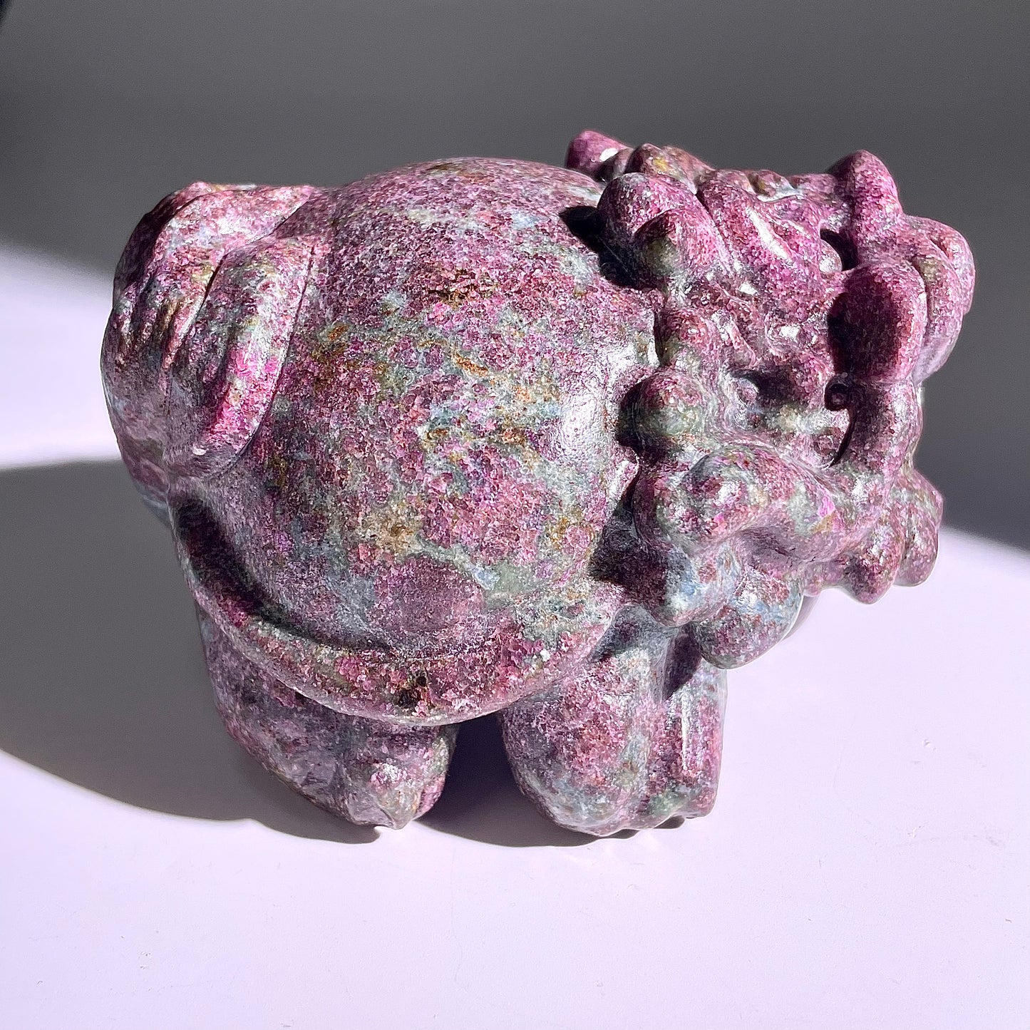 B419◇１点物◇ルビーインゾイサイト  竜亀◇101×90×66mm◇天然石・鉱物・パワーストーン