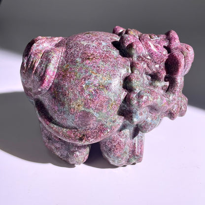 B419◇１点物◇ルビーインゾイサイト  竜亀◇101×90×66mm◇天然石・鉱物・パワーストーン