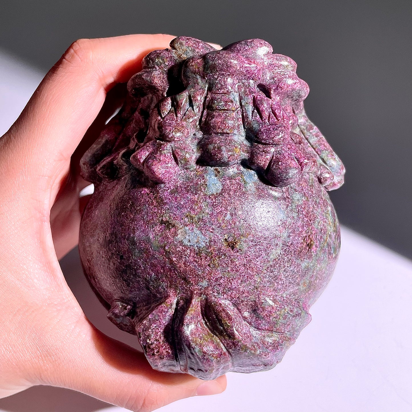 B419◇１点物◇ルビーインゾイサイト  竜亀◇101×90×66mm◇天然石・鉱物・パワーストーン