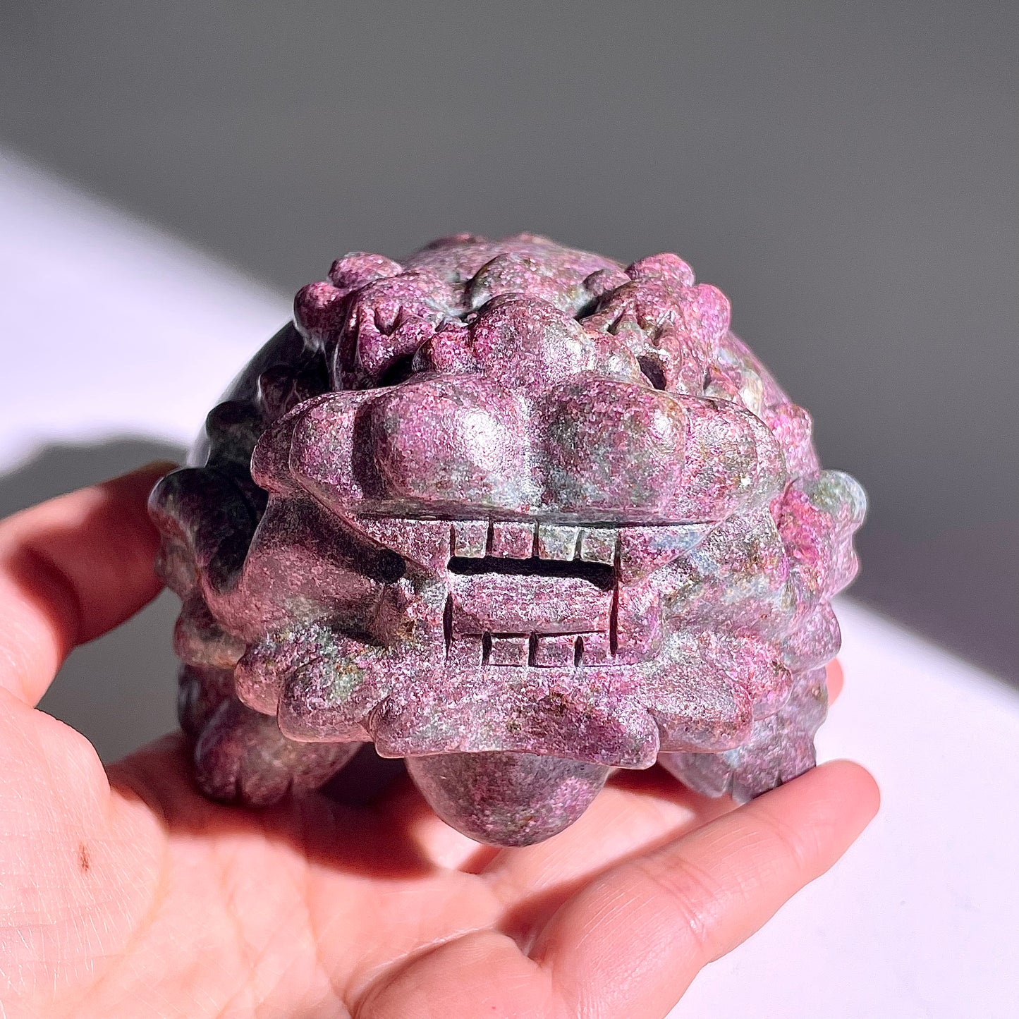 B419◇１点物◇ルビーインゾイサイト  竜亀◇101×90×66mm◇天然石・鉱物・パワーストーン