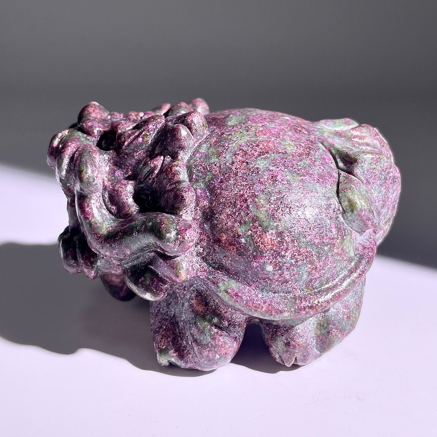 B420◇１点物◇ルビーインゾイサイト  竜亀◇81×70×50mm◇天然石・鉱物・パワーストーン