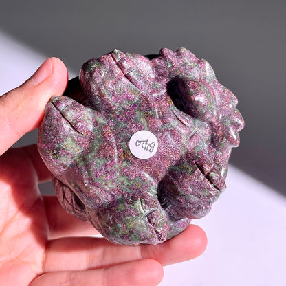 B420◇１点物◇ルビーインゾイサイト  竜亀◇81×70×50mm◇天然石・鉱物・パワーストーン