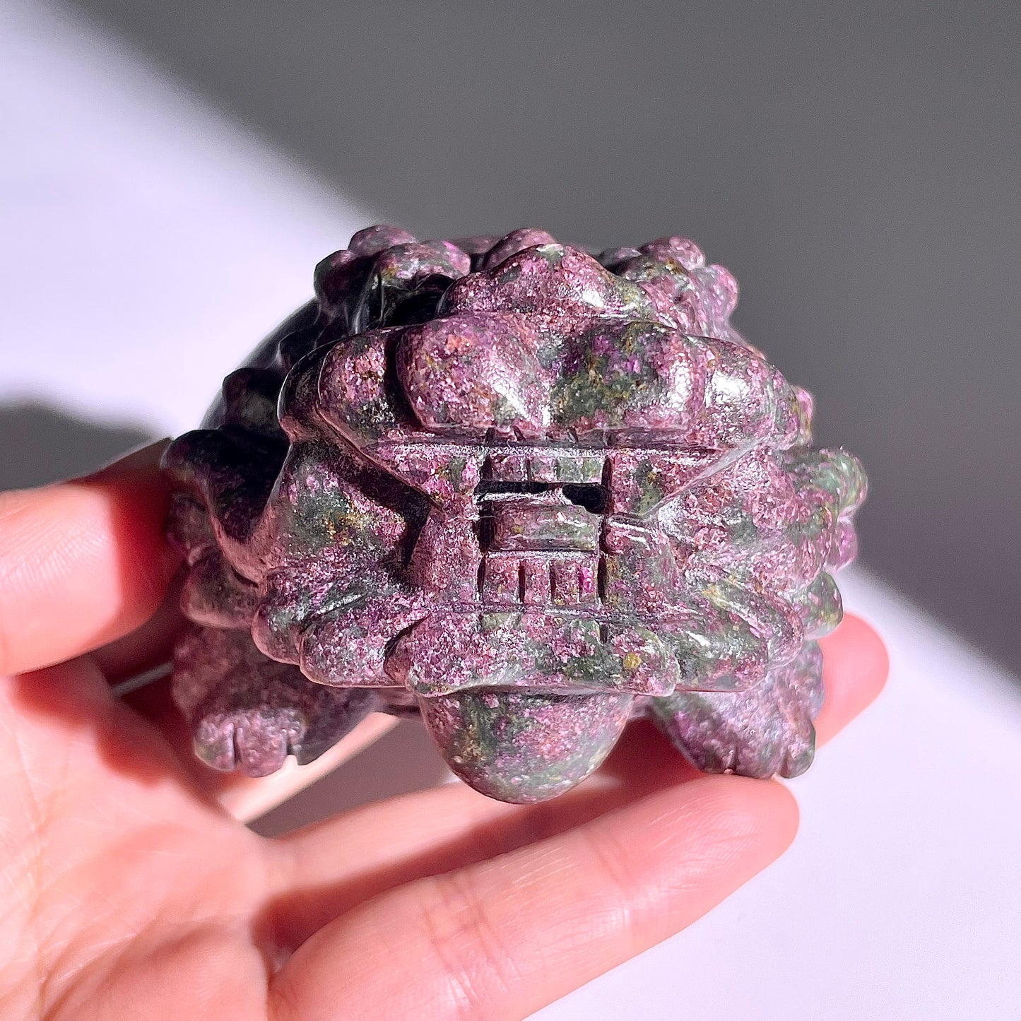 B420◇１点物◇ルビーインゾイサイト  竜亀◇81×70×50mm◇天然石・鉱物・パワーストーン